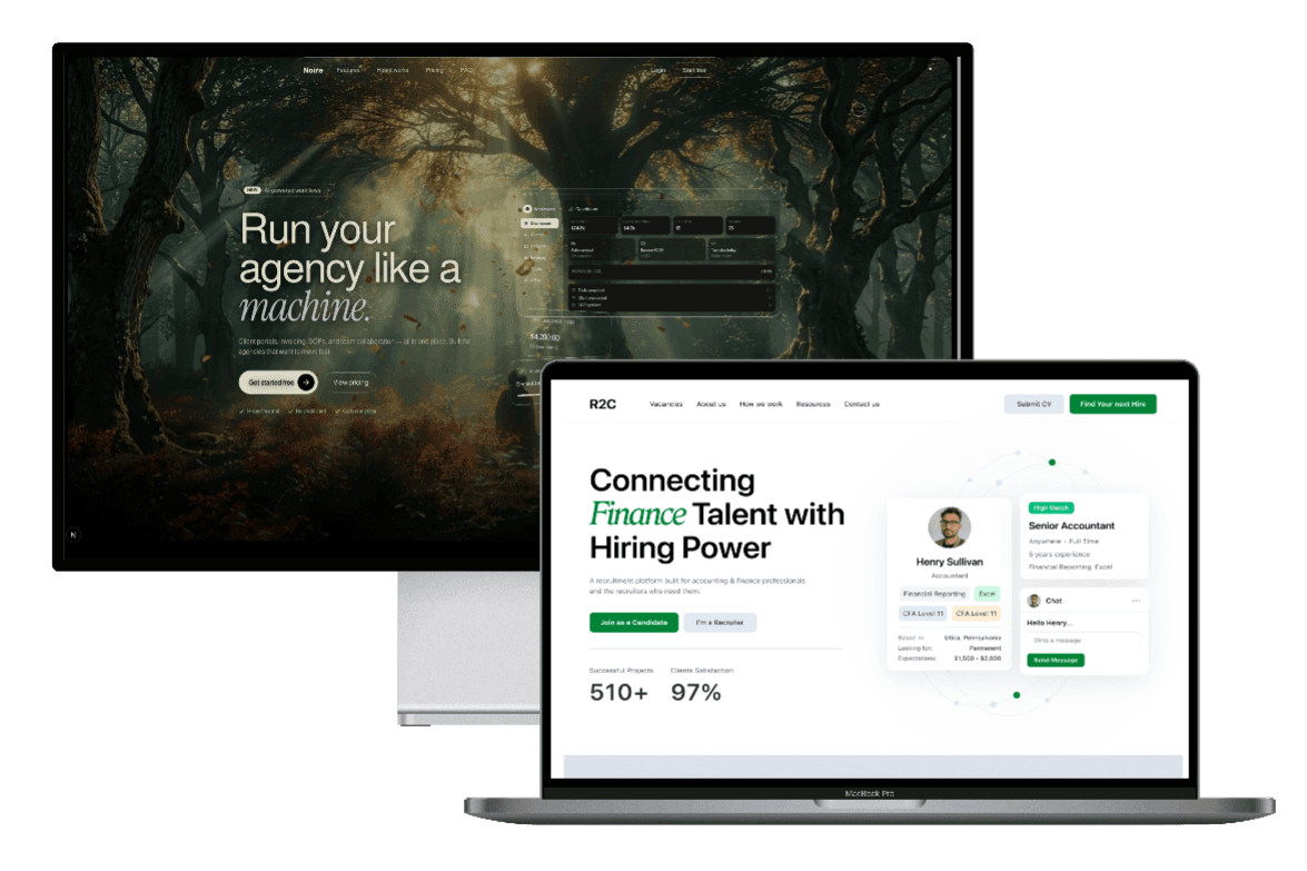 Noire-built brand, site, and product